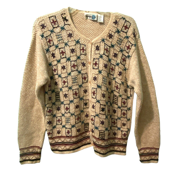 Paul‎ Harris Design Vintage Cardigan Sweater Size Large Button Down Warm Winter - Picture 1 of 11
